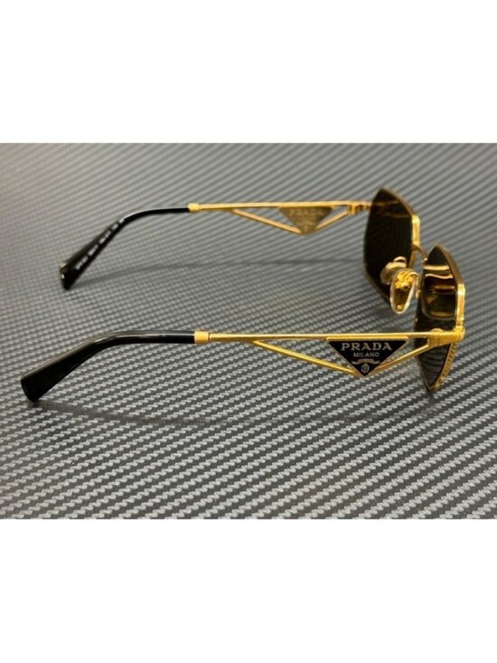 New PRADA Women Matte Gold Sunglasses 58-17-140 main image 5